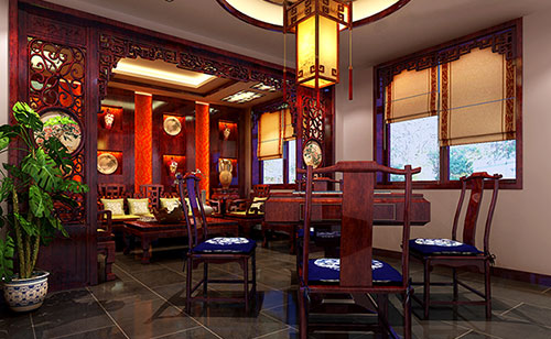 零陵古典中式风格茶楼包间设计装修效果图